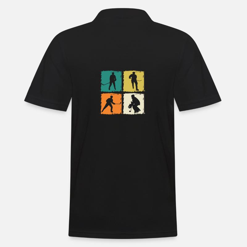 Eishockeyspieler Eishockey - Männer Poloshirt - Schwarz