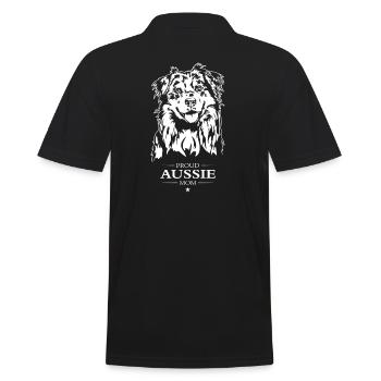Aussie Mom Dogs Australian Shepherd Dog Wilsigns - Men's Polo Shirt - black - Back - Kai (181cm)