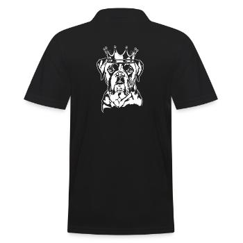 German Boxer Dog Crown Dogs Wilsigns - Men's Polo Shirt - black - Back - Kai (181cm)