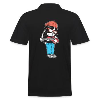 A Rock Star Bandmitglied - Männer Poloshirt - Schwarz - Hinten - Kai (181cm)