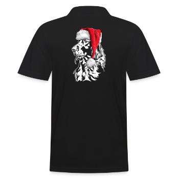 Santa Irish Setter Christmas Dogs Wilsigns - Men's Polo Shirt - black - Back - Kai (181cm)