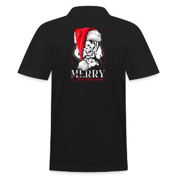 Santa Drahthaar Vizsla Merry Christmas Wilsigns - Männer Poloshirt - Schwarz - Hinten - Kai (181cm)