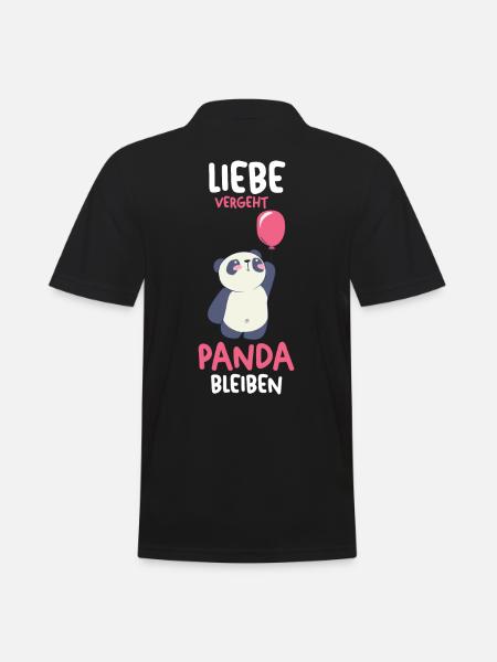 Panda - Männer Poloshirt - Schwarz