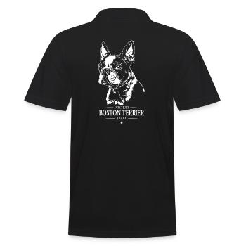Boston Terrier Dad Hunde Hund Wilsigns - Männer Poloshirt - Schwarz - Hinten - Kai (181cm)