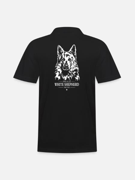 White Shepherd Mom Weißer Schäferhund Wilsigns - Men's Polo Shirt - black
