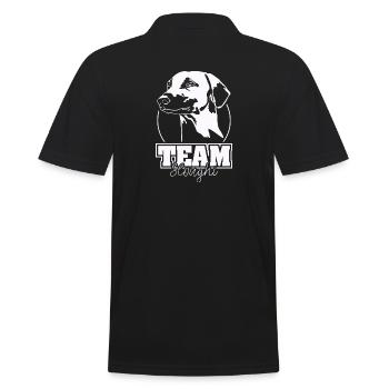TEAM SLOUGHI Hunde Windhunde Wilsigns - Männer Poloshirt - Schwarz - Hinten - Kai (181cm)