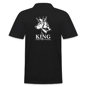 ALPENLÄNDISCHE DACHSBRACKE King Spruch Wilsigns - Männer Poloshirt - Schwarz - Hinten - Kai (181cm)