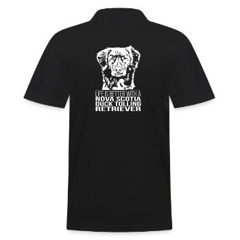 Nova Scotia Duck Tolling Retriever life is better - Men's Polo Shirt - black - Back - Kai (181cm)