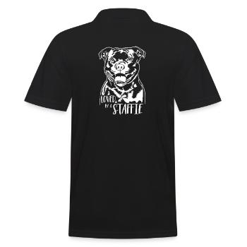 Adoré par un chien Staffie Staffordshire Bull Terrier - Polo Homme - noir - Dos - Kai (181cm)