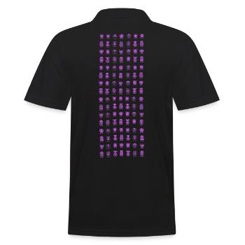 Robotermuster Roboter Muster - Männer Poloshirt - Schwarz - Hinten - Kai (181cm)