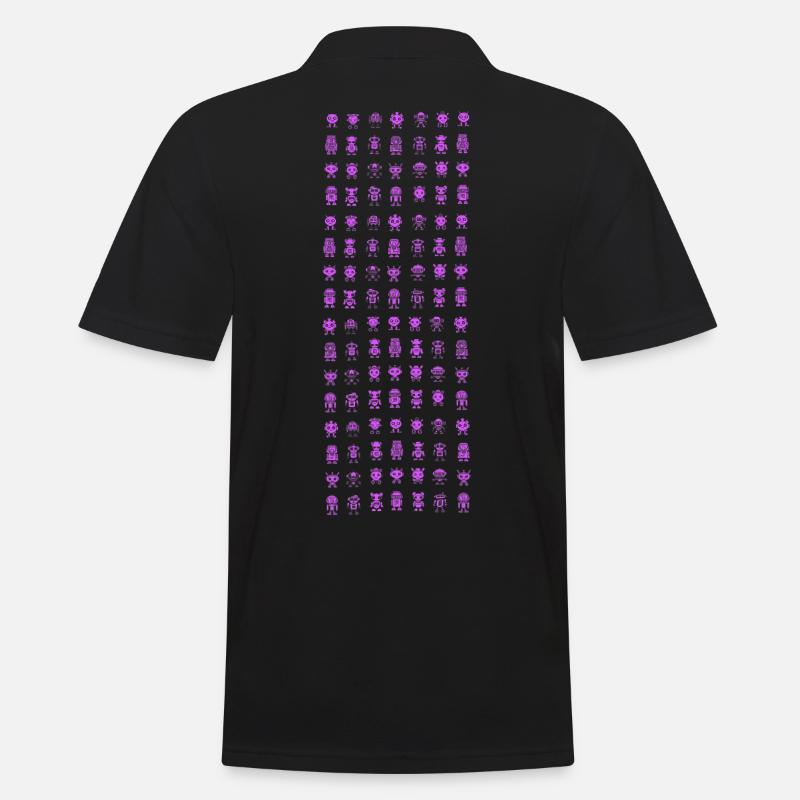 Robotermuster Roboter Muster - Männer Poloshirt - Schwarz