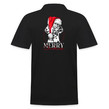 Père Noël Dogue Allemand Joyeux Noël Wilsigns - Polo Homme - noir - Dos - Kai (181cm)