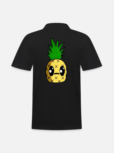 Kawaii pineapple - Men's Polo Shirt - black