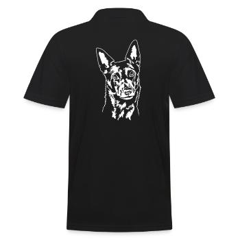 Australian Kelpie Portrait Hunde Hund Wilsigns - Männer Poloshirt - Schwarz - Hinten - Kai (181cm)