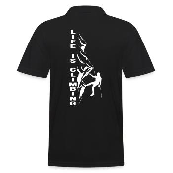 Klettern Kletterroute Klettergarten bergsteiger - Männer Poloshirt - Schwarz - Hinten - Kai (181cm)