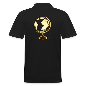 Globe. Geography. Teacher - Men's Polo Shirt - black - Back - Kai (181cm)
