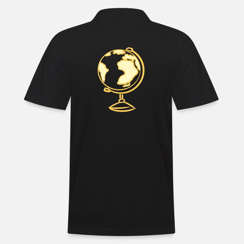 Globe. Géographie. Enseignant - Polo Homme - noir
