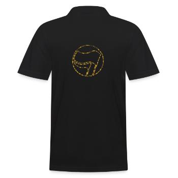 Flag Flag Flags Flags Anti-Fascist - Men's Polo Shirt - black - Back - Kai (181cm)