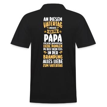 Papa Fête des pères Papa - Polo Homme - noir - Dos - Kai (181cm)