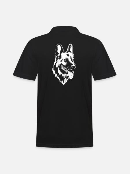 chien de race berger allemand - Polo Homme - noir