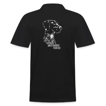 Loved by a German Shorthaired Pointer Hundespruch - Männer Poloshirt - Schwarz - Hinten - Kai (181cm)