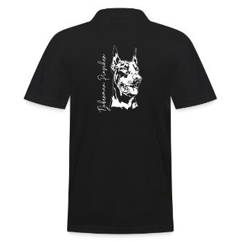 Doberman Pinscher Chien Portrait Chiens Wilsigns - Polo Homme - noir - Dos - Kai (181cm)