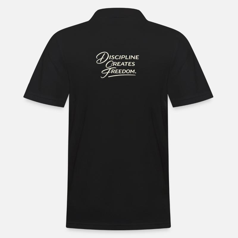 Discipline Creates Freedom Script - Men's Polo Shirt - black
