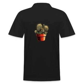 Petit cactus vert dans un pot de fleurs - Polo Homme - noir - Dos - Kai (181cm)