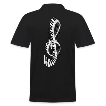 Piano Clef Piano Piano Keys Music - Men's Polo Shirt - black - Back - Kai (181cm)