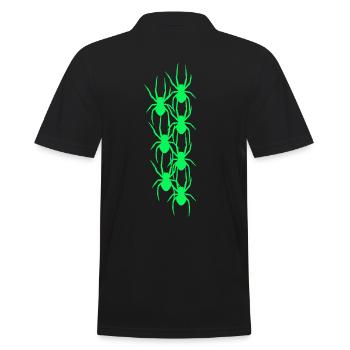Spider Spider Animals Horror Halloween - Men's Polo Shirt - black - Back - Kai (181cm)