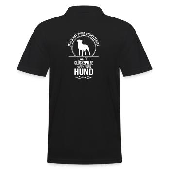 Hund Schutzengel Hundespruch Hunde Spruch Wilsigns - Männer Poloshirt - Schwarz - Hinten - Kai (181cm)