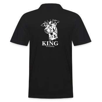 Greyhound King of everything Dog Saying Wilsigns - Men's Polo Shirt - black - Back - Kai (181cm)