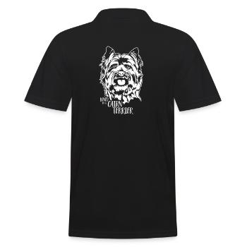 Loved by a Cairn Terrier Hunde Spruch Wilsigns - Männer Poloshirt - Schwarz - Hinten - Kai (181cm)