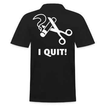 I Quit! (Ex-Smoker / Stop Smoking / White) - Men's Polo Shirt - black - Back - Kai (181cm)