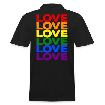 Pride LGBT Gay Love Rainbow LGBTQ CSD Gift - Men's Polo Shirt - black - Back - Kai (181cm)