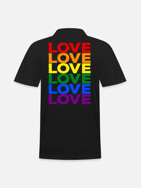 Pride LGBT Gay Love Regenbogen LGBTQ CSD Geschenk - Männer Poloshirt - Schwarz