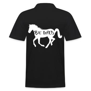 Cheval Be Wild Reiterin cheval équitation cadeau - Polo Homme - noir - Dos - Kai (181cm)