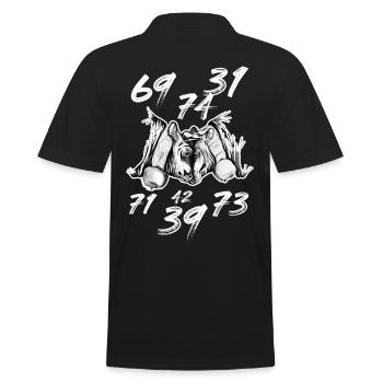 Herens-Kuh mit Nummer - Männer Poloshirt - Schwarz - Hinten - Kai (181cm)