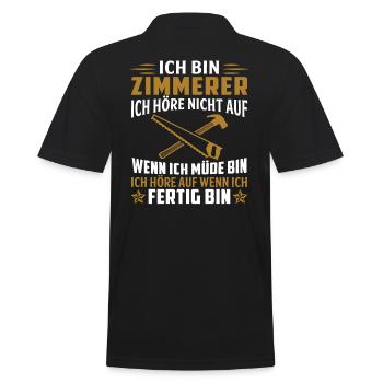 ich bin zimmerer - Männer Poloshirt - Schwarz - Hinten - Kai (181cm)