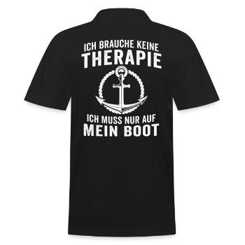 ich brauche ich muss nur auf mein boot - Männer Poloshirt - Schwarz - Hinten - Kai (181cm)