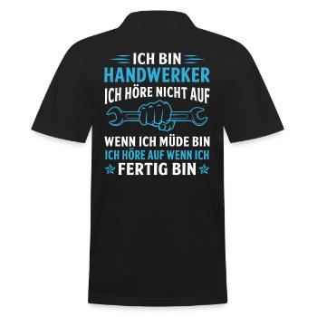 ich bin handwerker - Männer Poloshirt - Schwarz - Hinten - Kai (181cm)