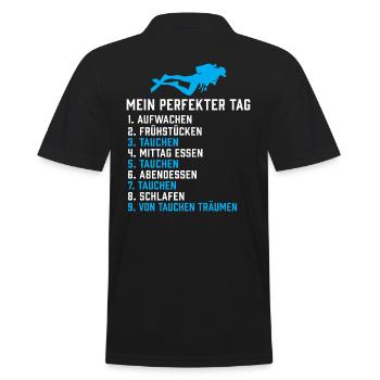 Tauchen mein perfekter tag Taucher - Männer Poloshirt - Schwarz - Hinten - Kai (181cm)