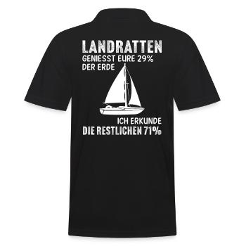 der erde ich erkunde die restlichen 71% - Männer Poloshirt - Schwarz - Hinten - Kai (181cm)