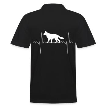 Heart Rate Heartbeat Shepherd Dog Gift - Men's Polo Shirt - black - Back - Kai (181cm)