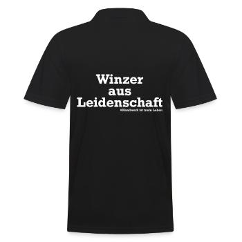 Winzer Weinbauer Handwerk Geschenk - Männer Poloshirt - Schwarz - Hinten - Kai (181cm)