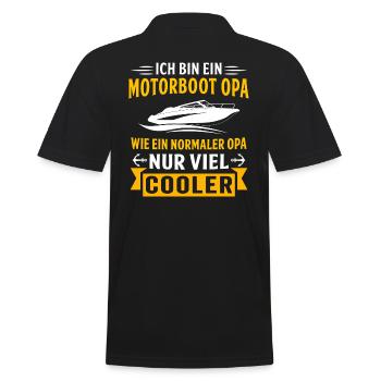 ich bin ein motorboot opa motorboot opa kapitän - Männer Poloshirt - Schwarz - Hinten - Kai (181cm)