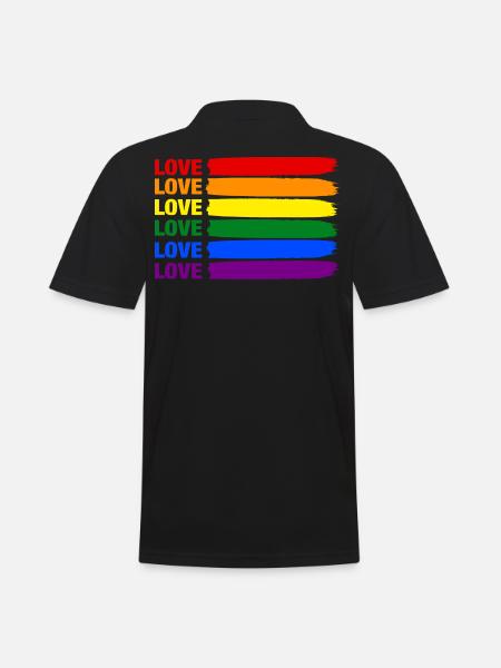 Pride LGBT Gay Regenbogen LGBTQ Love CSD Geschenk - Männer Poloshirt - Schwarz