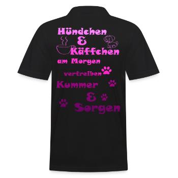 Dog coffee worries drive away - Men's Polo Shirt - black - Back - Kai (181cm)