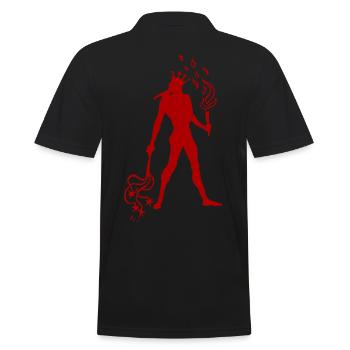 Teufel Teufelchen - Männer Poloshirt - Schwarz - Hinten - Kai (181cm)