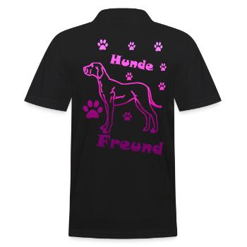 Hundeliebhaber Hundefreund - Männer Poloshirt - Schwarz - Hinten - Kai (181cm)